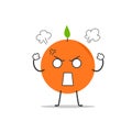Angry orange simple clean cartoon illustration