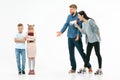 Angry parents scolding their children at home Royalty Free Stock Photo