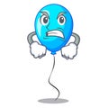 Angry Party balloon blue mascot the isolated