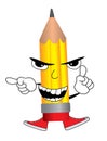 Angry pencil cartoon