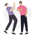 People brawling and shouting at each other Flat cartoon vector illustration Royalty Free Stock Photo