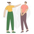 People brawling and shouting at each other Flat cartoon vector illustration Royalty Free Stock Photo