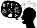 Angry person head with speech bubble Royalty Free Stock Photo