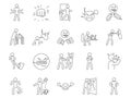 Angry Person Icons Set. Screaming, Shouting. Editable Stroke. Simple Icons Vector Collection