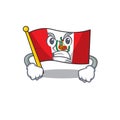 Angry peru cartoon flag attached to wall mascot