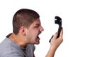 Angry Phone Conversation Royalty Free Stock Photo