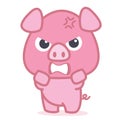Angry pig cartoon character