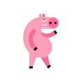 Angry pig. Disgruntled piggy. wicked swine vector illustration