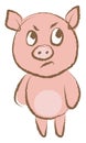 Angry pig, illustration, vector Royalty Free Stock Photo