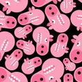 Angry pig pattern seamless. Disgruntled piggy background. wicked swine vector texture Royalty Free Stock Photo