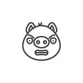 Angry Piggy Face emoji line icon Royalty Free Stock Photo