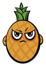 Angry pineapple, illustration, vector