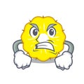 Angry pineapple slice fruit isolated on cartoon