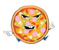 Angry pizza cartoon