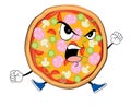 Angry pizza cartoon