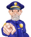 Angry Pointing Police Officer Royalty Free Stock Photo