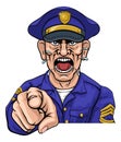 Angry Policeman Police Officer Cartoon Royalty Free Stock Photo