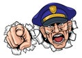 Angry Policeman Police Officer Cartoon Royalty Free Stock Photo