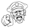 Angry Policeman Police Officer Cartoon Royalty Free Stock Photo