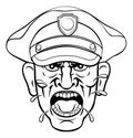 Angry Policeman Police Officer Cartoon