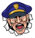 Angry Policeman Police Officer Cartoon