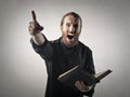 Angry priest Royalty Free Stock Photo