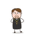 Angry Priest Mood Vector Illustration