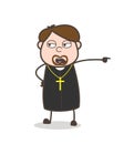 Angry Priest Shouting Face Vector Royalty Free Stock Photo