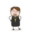 Angry Priest Talking Face Vector