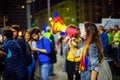 Angry protester with speaking-tube, Bucharest, Romania