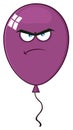 Angry Purple Balloon Cartoon Mascot Character.