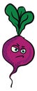Angry purple beet illustration color vector