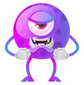 Angry purple monster illustration vector
