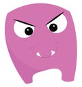 An angry purple monster, vector or color illustration