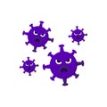 angry purple four virus icon.