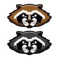 Angry Raccoon Head Logo Mascot Illustration in Cartoon Style Royalty Free Stock Photo