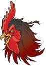 Angry Realistic Rooster Mascot Head Illustration