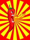 Angry red chili spurt fire Royalty Free Stock Photo