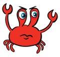 Angry red crab illustration color vector Royalty Free Stock Photo