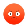 Angry red face emoji. Annoyed expression. Vector illustration. EPS 10. Royalty Free Stock Photo