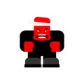 Angry red guy. Steam from the head. Seething with anger. The concept of aggression