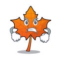 Angry red maple leaf mascot cartoon Royalty Free Stock Photo