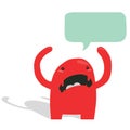 Angry Red Monster with Speech Bubble Royalty Free Stock Photo