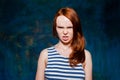 Angry redhead girl