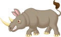 Angry rhino cartoon character