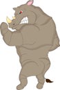 Angry rhino cartoon Royalty Free Stock Photo