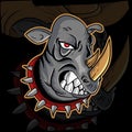 Angry rhinoceros head logo vector