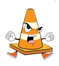 Angry Road cone cartoon