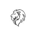 Angry, Roar Lion Head, Black And White, Vector Logo Design, Illustration Royalty Free Stock Photo