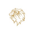 Angry Roaring Gold Lion Head, Vector Logo Design, Illustration Royalty Free Stock Photo